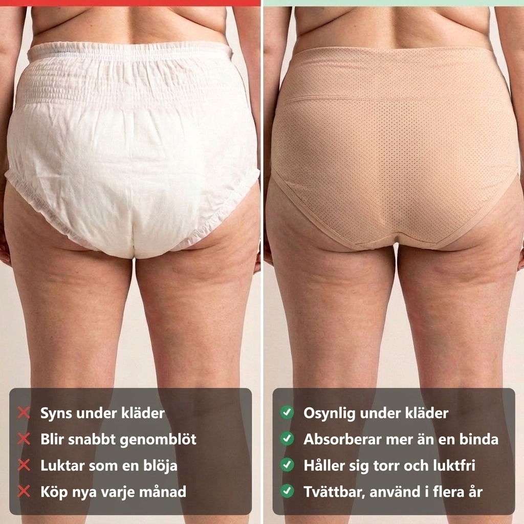 Evas läckagesäkra trosor med hög midja