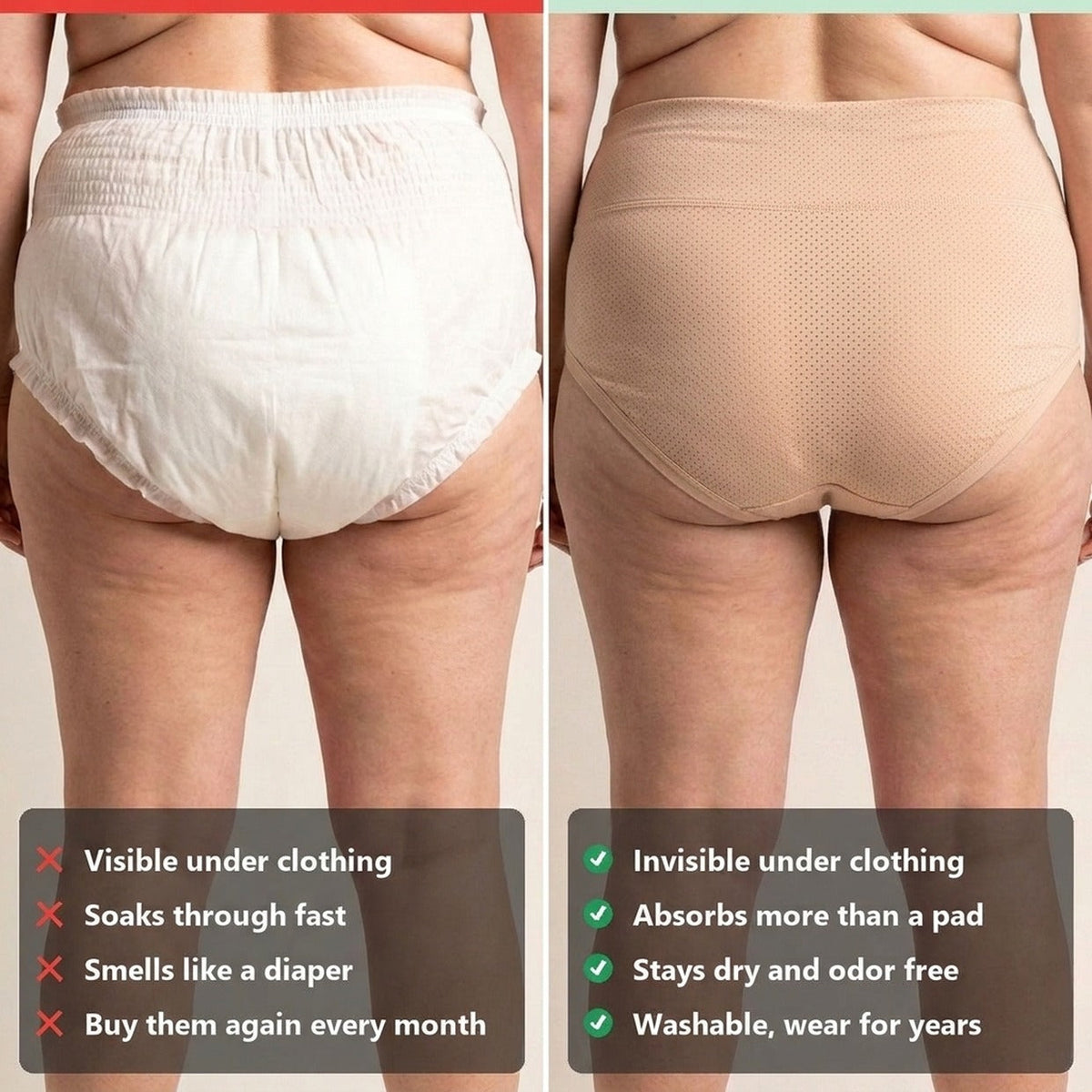 Leakproof High Waisted Underwear